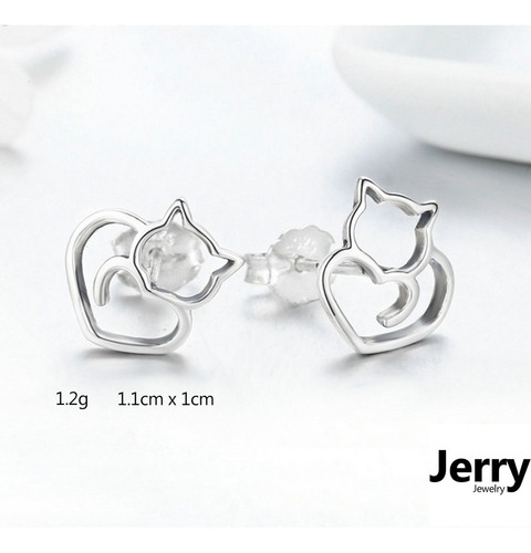Imagem 6 de 7 de Colar E Brinco Feminino Em Prata 925 Gato - Jerry