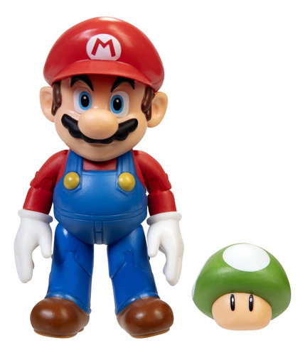 Super Mario Figura Mario Bros 10 Cm Con Hongo Jakks