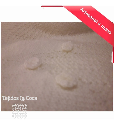 Imagen 3 de 4 de Sweater Dama Blanco Tejido A Mano / Artesanal (tlc58)