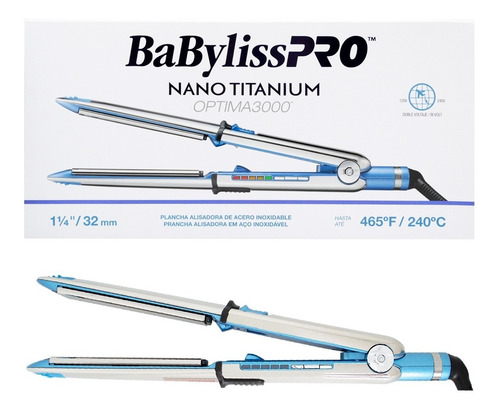 Imagen 1 de 8 de Babyliss Planchita Alisado Plancha Optima 3000 Bivoltaje