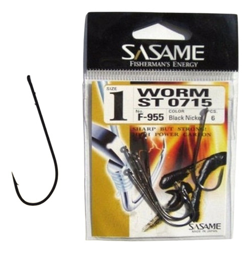 Anzuelo Sasame Worm N° 1, 6 Unidades