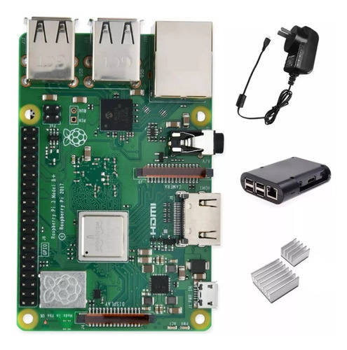 Kit Raspberry Pi 3 B + Plus Uk Gabinete Disip Fuente Emakers