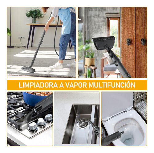 Limpiador A Vapor Portátil Pequeño De 1500w Con 13accesorios