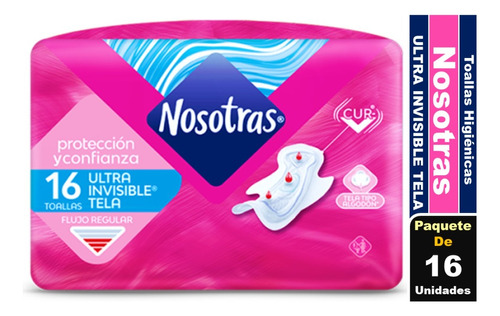 Toalla Higiénica Nosotras Ultra Invisible Tela Suave 16 Un