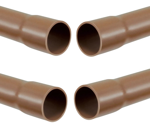 Kit 4 Cano Tubo Pvc Soldável Marrom 20mm 1 Metro Hidráulico