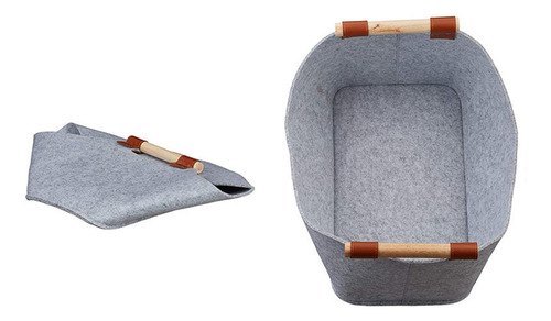 Bolsa De Fieltro Para Leña, Bolsa De 45cmx32cmx40cm Gris