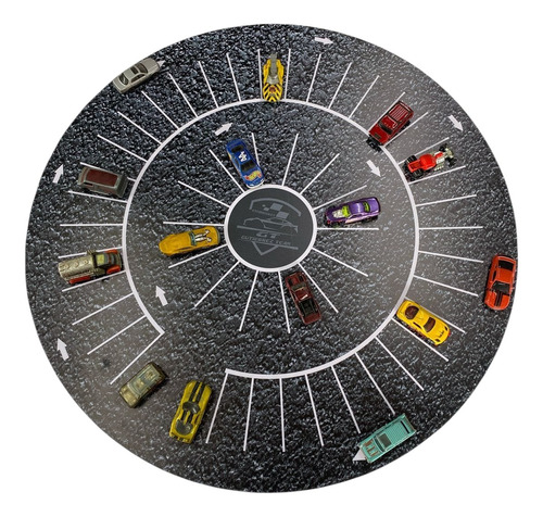 Exhibidor Circular Para Hot Wheels Estacionamiento Gris