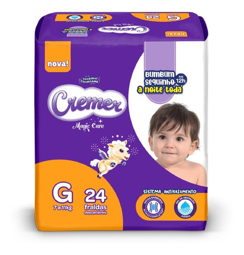 Imagem 1 de 4 de Fralda Cremer Jumbo G 24 Unidades