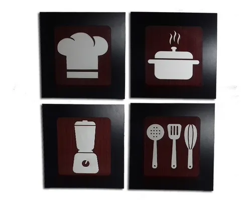 Kit de 4 marcos decorativos para café, cocina y restaurante