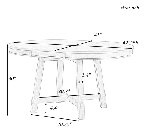 Mesa De Cocina Redonda Extensible 16 Madera Espresso