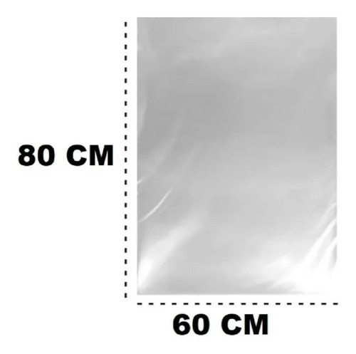 Saco Plástico Cristal Transparente 60x80cm Pacote 1kg Grosso