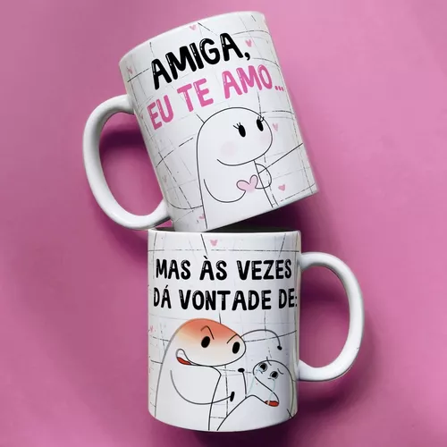 Caneca Eu te Amo mas as vezes da vontade de Meme Flork