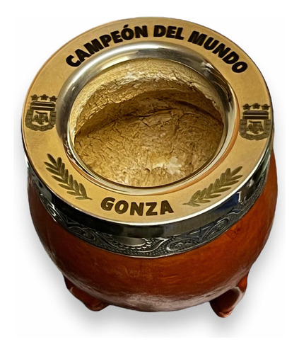 Mate Imperial Cuero Alpaca Bombilla + Grabado Personalizado