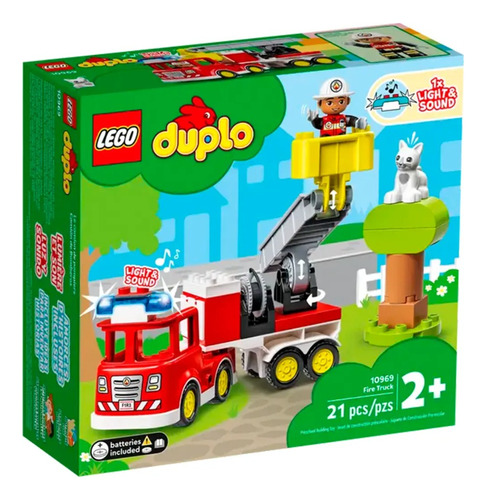Camion De Bomberos Lego Con Luz Y Sonido 21pcs 10969