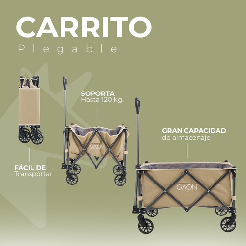 Carrito Vagon Plegable Multiusos De Carga Reforzado Set 2 Pz