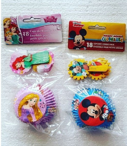 Set De Capacillos Y Toppers Mickey Princesas, Disney 18 C/u.