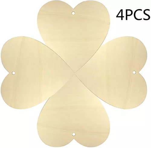 Wooden Hearts Shapes 11-1/4 x 10 x 1/8 Inch, Bag of 3 Unpainted Large Wood  Heart Cutout Shapes, Plain, Smooth, Ready to Paint and Decorate Valentines