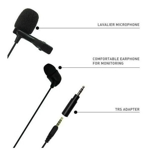 Imagem 2 de 4 de Microfone De Lapela Jbl Omnidirecional Preto