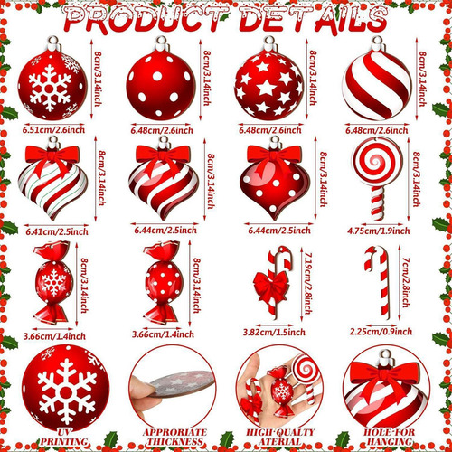 Adornos De Bolas De Caramelo Para Árbol De Navidad Adornos D