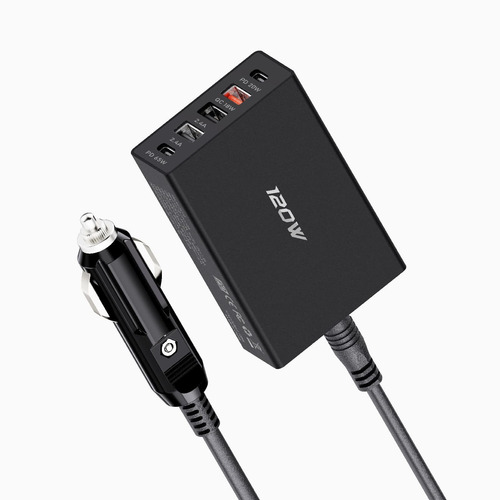 Cargador De Coche Usb C De 5 Puertos Múltiples, Adapta...