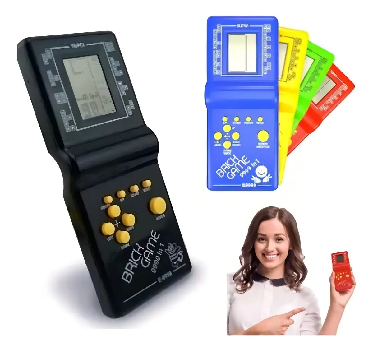Mini Game Portátil Brick Game 99 Jogos Preto Console Retro