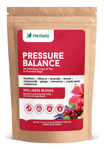 Herbaly Pressure Balance Tea - 9 Superhierbas - Presion, Col