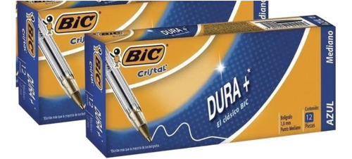 24 Bolígrafos Punto Mediano Bic Azul Pack