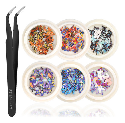 Pegatinas De Uñas Pinsheng Con Forma De Mariposa En 3d