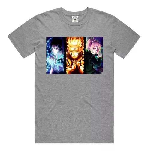 Camisa Camiseta Masculina Naruto Sasuke Kakashi Sakura 1 em Promoção na  Americanas