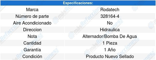 Banda Accesorios Bmw 323ci 2.5l L6 04 A 04 Rodatech 5662651
