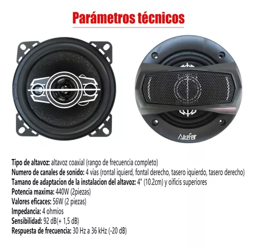 ALTAVOCES COCHE 200W AUDIO VOLUMEN ALTAVOZ COAXIAL MÚSICA 4 VÍAS