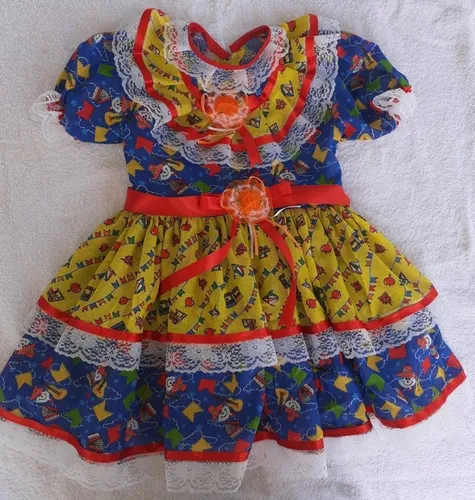 Vestido Caipira De Festa Junina Infantil Atacado E Varejo