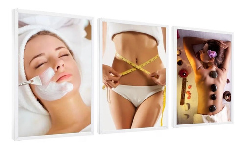 Quadro Decorativo Estética Facial E Corporal Spa Massagem
