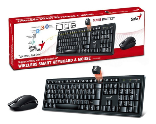 Kit Teclado Y Mouse Inalambrico Genius Smart Km-8200 2.4 Ghz