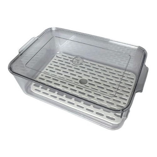 Caja Organizador Acrilico C/rejilla Heladera 7l 34x21,5x10cm