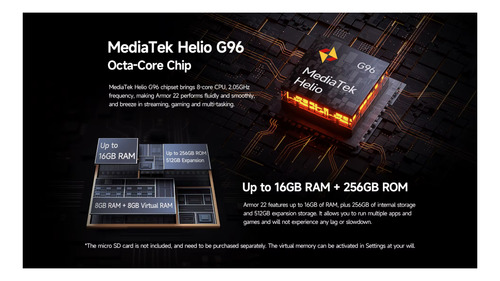 Smartphone Armor 22 16 Gb Ram + 128 Gb Rom + Vision Nocturna De Alta Resolución Uso Rudo Militar Dual Sim Nfc