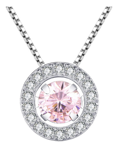 Yl Collar De Halo Redondo De Plata De Ley Con Colgante De De