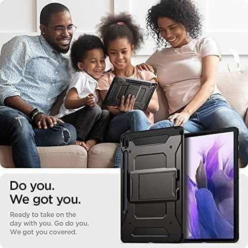 Imagen 4 de 6 de Funda Spigen Tough Armor Galaxy Tab S7 Fe Gris
