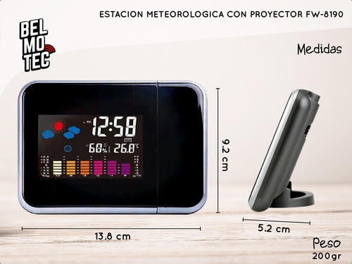 Imagen 3 de 10 de Despertador Digital Reloj Alarma Proyector Luz Despertadores