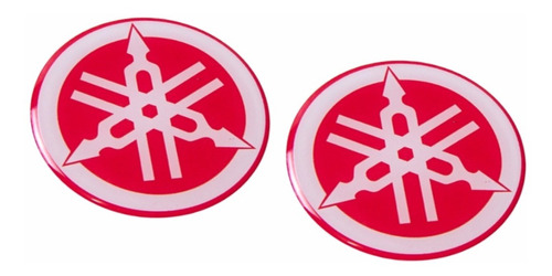 Adesivo Emblema 3d Resinado Logo Tanque Yamaha Vermelho Fk