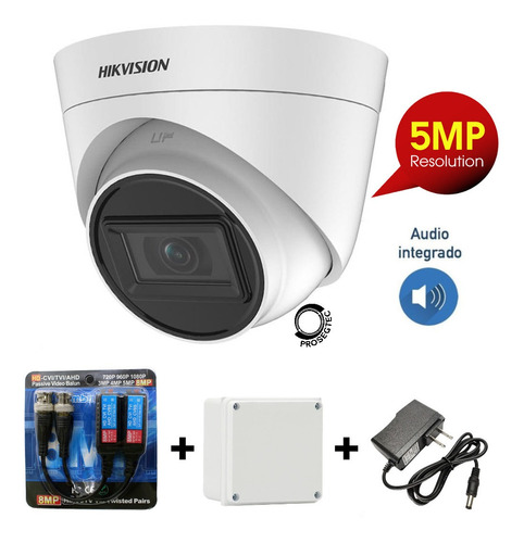 Cámara De Seguridad Hikvision Domo 5mpx Con Audio Integrado