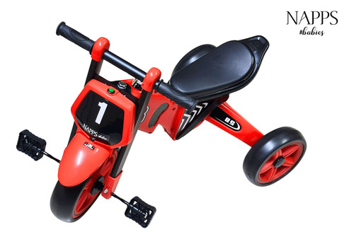 Triciclo Cochecito Infantil Nappsbabies Color Rojo
