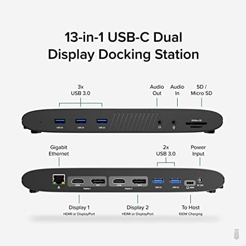 Estación De Acoplamiento Usb C 13 En 1 Enchufable, Monitor D