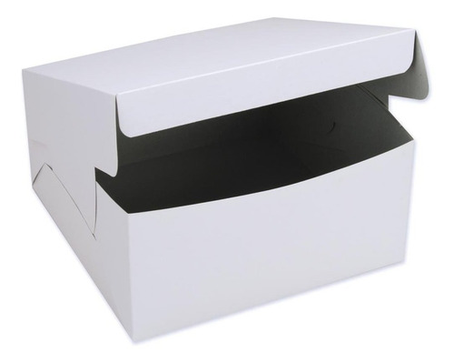 Juego De 3 Cajas Para Pastel De 25 Por 25cms. Blanco