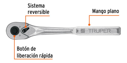 Matraca Liberacion Rapida Cuadro 1/2' De Acero Truper M-1272