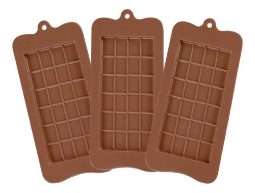 Forma De Silicone Para Barra De Chocolate 100g - Kit Com 3