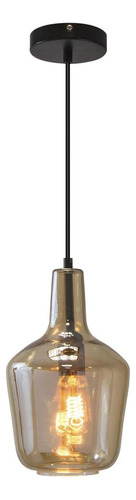 Lámpara Colgante Decorativa Vidrio Ámbar E27 60w 1 Luz Lumimexico