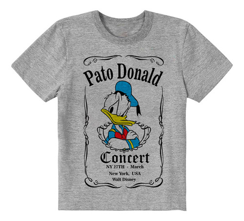 Camiseta Infantil Cinza Cza Pato Donald Concert