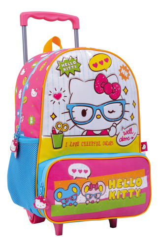 Mochila Con Carro Grande 16 PuLG Hello Kitty Lic Oficial