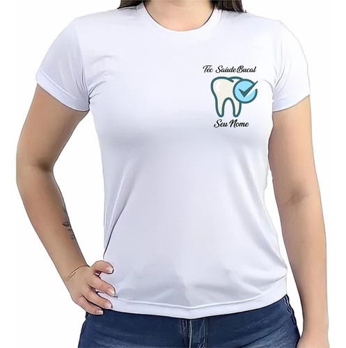 Camiseta Para Téc Saúde Bucal Feminina Baby Look Ts98